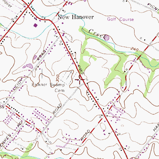 Topographic Map of New Hanover Fire Company 1 Station 37, PA