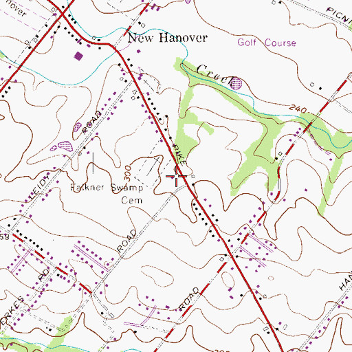 Topographic Map of New Hanover Fire Company 1 Station 37, PA
