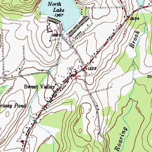 Topographic Map of Sweet Valley Volunteer Fire Company / Sweet Valley Ambulance Association, PA