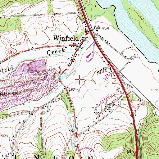Topographic Map of Union Township Fire Company, PA