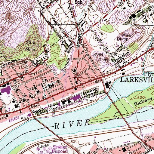 Topographic Map of Elm Hill Hose Company 3, PA