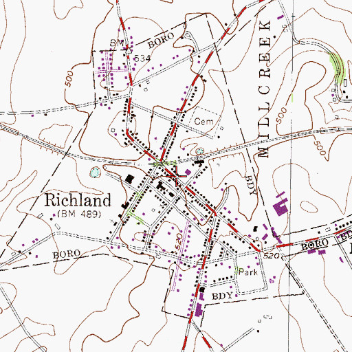 Topographic Map of Neptune Fire Department Station 33, PA