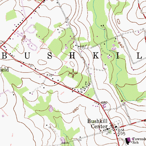 Topographic Map of Bushkill Township Volunteer Fire Company / Bushkill Volunteer Ambulance Corps, PA
