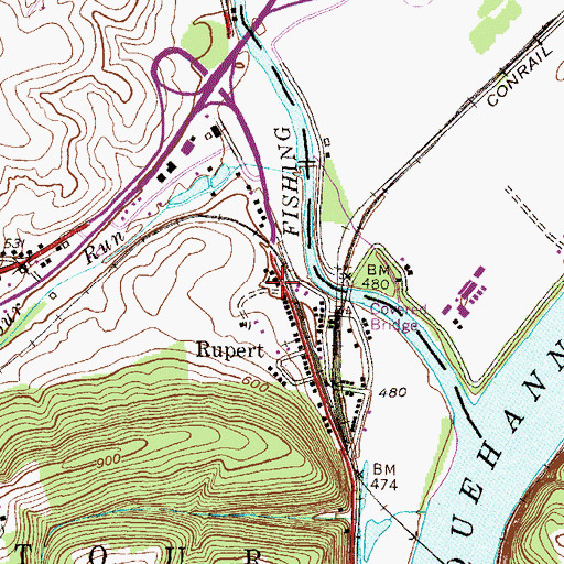 Topographic Map of Montour Township Fire Company Station 240, PA