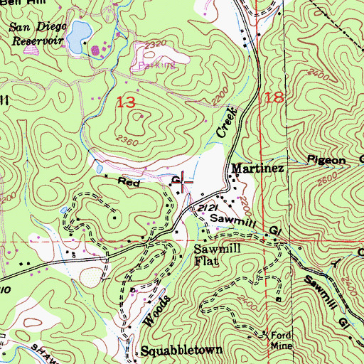 Topographic Map of Red Gulch, CA