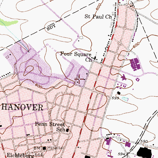 Topographic Map of Clearview Fire Company 3 Station 46 - 3, PA