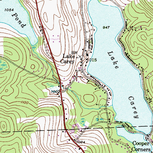 Topographic Map of Lake Carey Volunteer Fire Company, PA