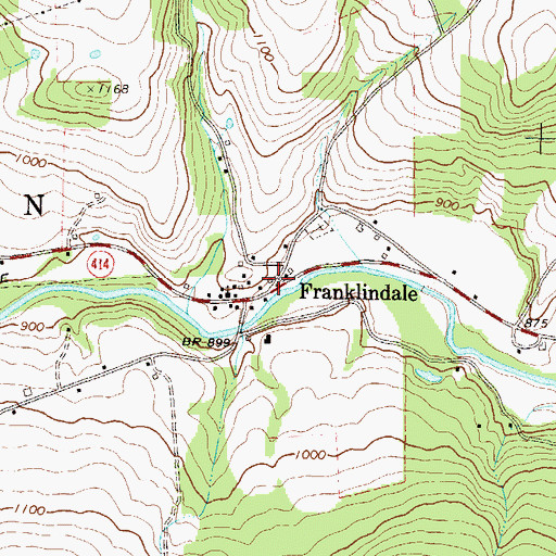 Topographic Map of Franklin Township Volunteer Fire and Rescue Department, PA