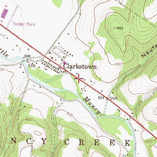 Topographic Map of Muncy Creek Community Fire Company Clarkstown, PA