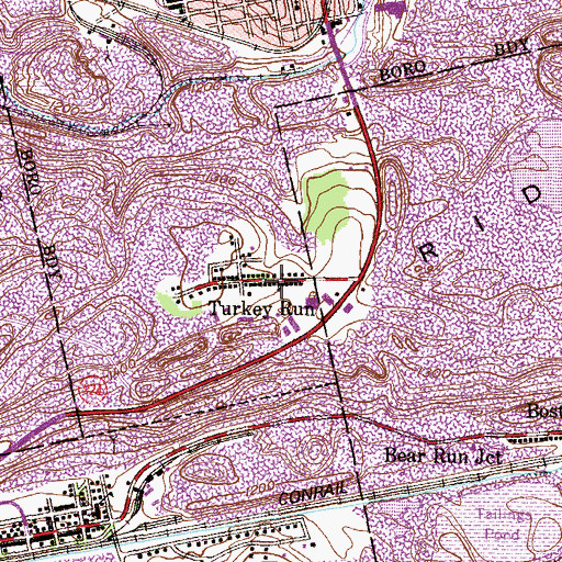 Topographic Map of Shenandoah Fire Department District 64 Station 2 - Defender, PA