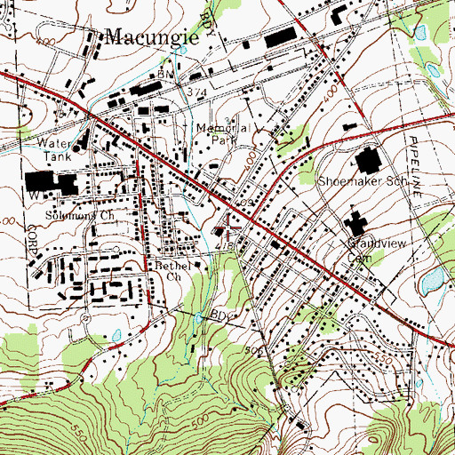 Topographic Map of Macungie Fire Company Station 15, PA