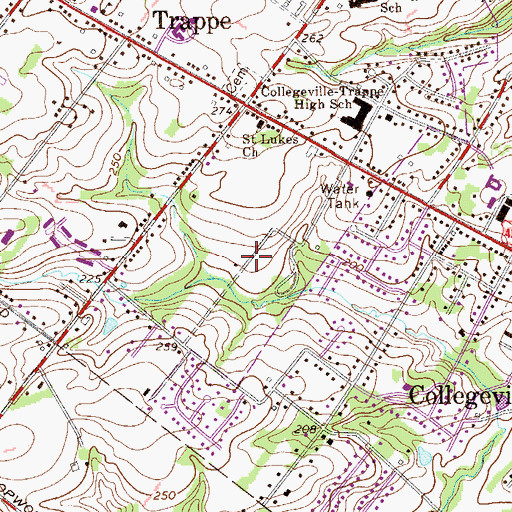 Topographic Map of Collegeville Water Works Station, PA