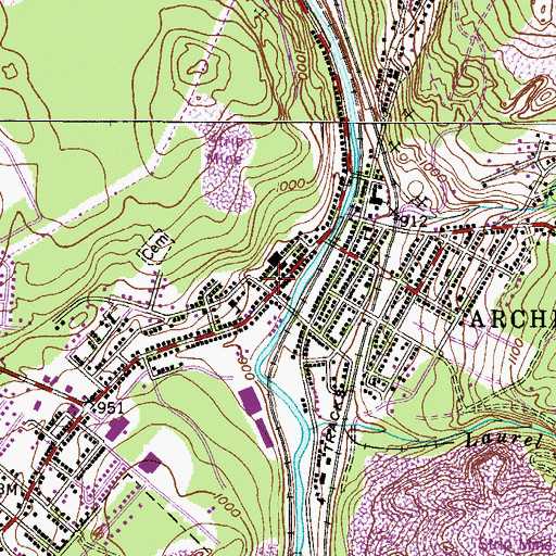 Topographic Map of Archbald Hose Company Station 21, PA