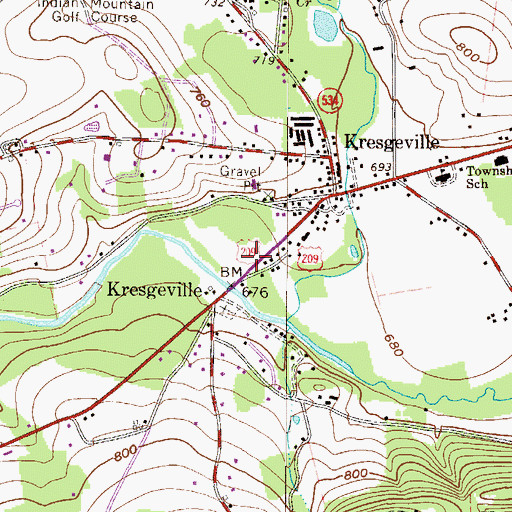 Topographic Map of Polk Township Volunteer Fire Department Station 35, PA