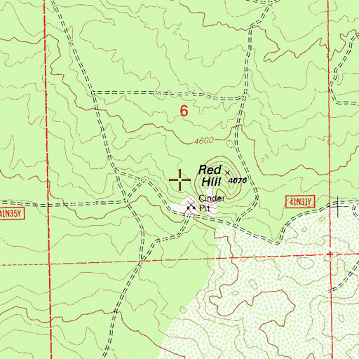 Topographic Map of Red Hill, CA