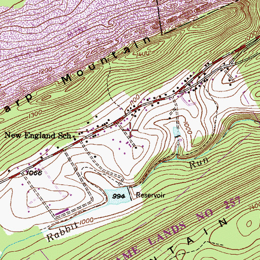 Topographic Map of New England Fire Company District 32 Station 1, PA