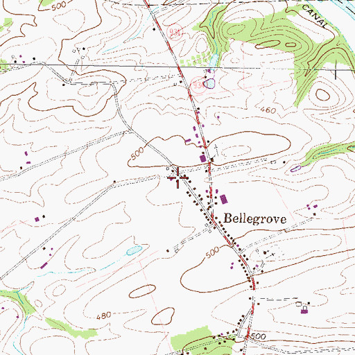 Topographic Map of Bellegrove Volunteer Fire Company Station 6, PA