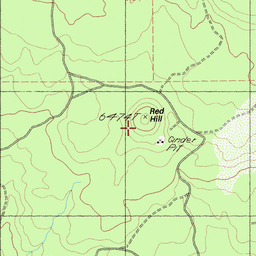 Topographic Map of Red Hill, CA