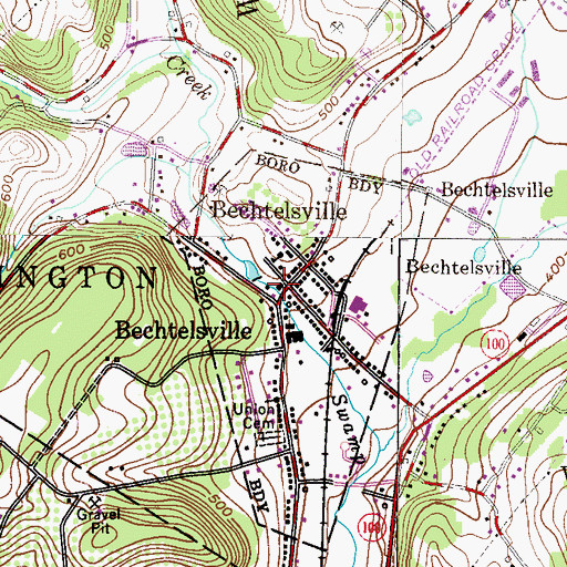 Topographic Map of Eastern Berks Fire Department 97 - 3, PA