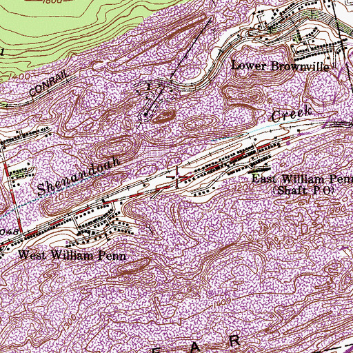 Topographic Map of William Penn Fire Company  District 36 Station 3, PA