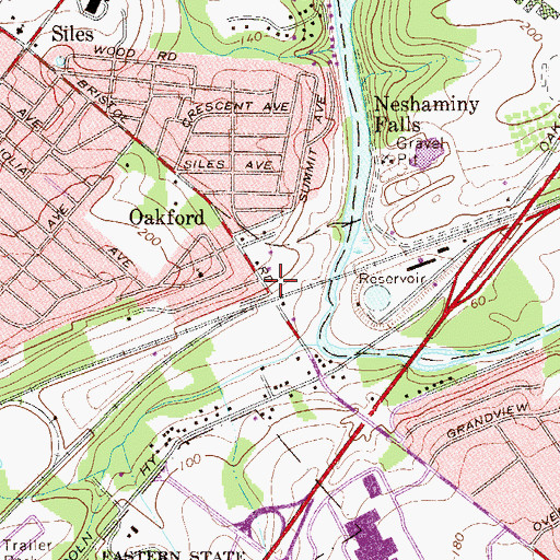 Topographic Map of Trevose Fire Company Station 84, PA