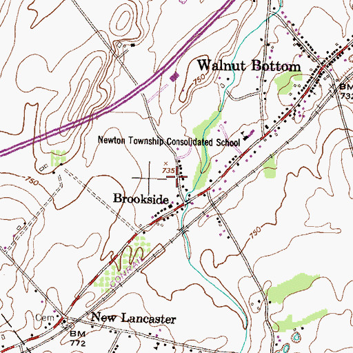 Topographic Map of South Newton Township Volunteer Fire Company Station 49, PA