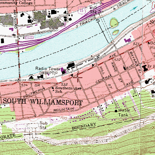 Topographic Map of Independent Fire Company 1 of South Williamsport, PA