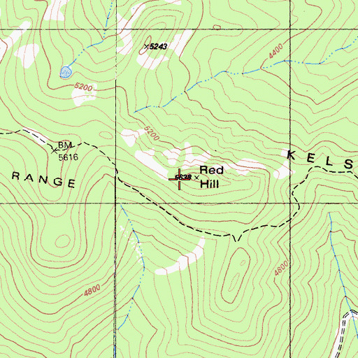 Topographic Map of Red Hill, CA