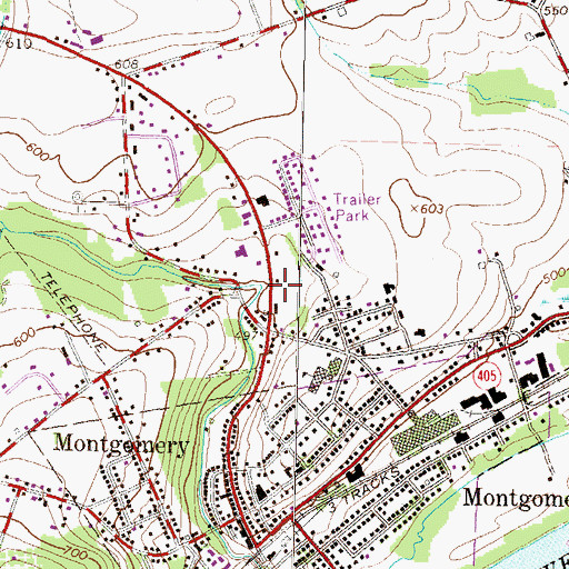 Topographic Map of Clinton Township Volunteer Fire Company, PA
