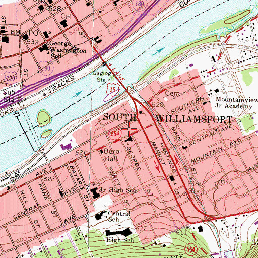 Topographic Map of Citizens Fire Company 2, PA