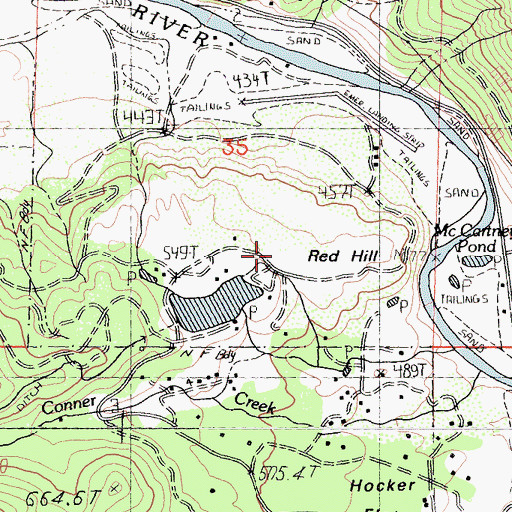 Topographic Map of Red Hill Mine, CA