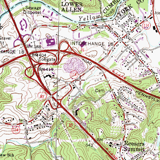 Topographic Map of Fairview Township Fire Department Station 1, PA