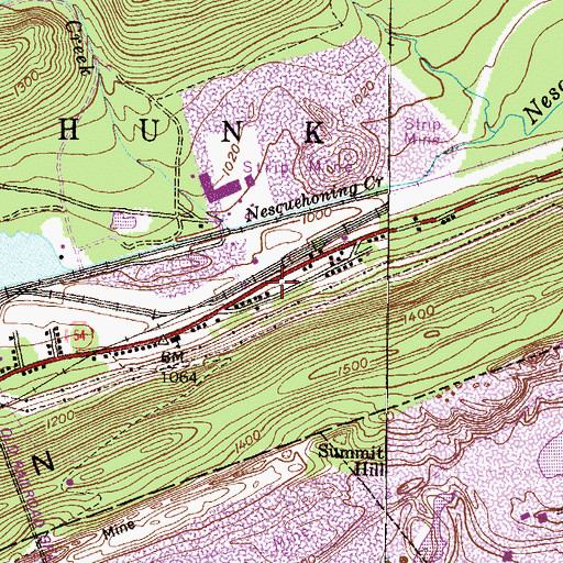 Topographic Map of Hauto Volunteer Fire Company District 13, PA