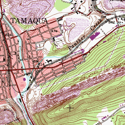 Topographic Map of East End Fire Company District 65 Station 3, PA