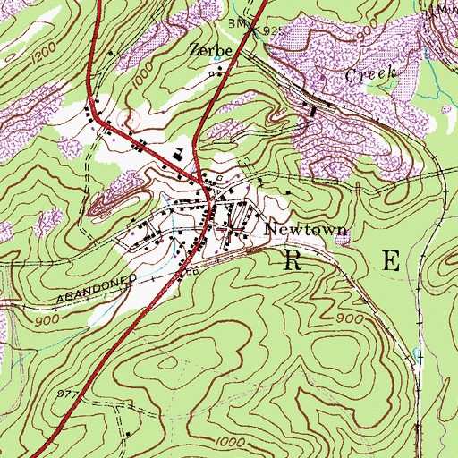 Topographic Map of Newtown Volunteer Fire Company District 24 Station 2, PA