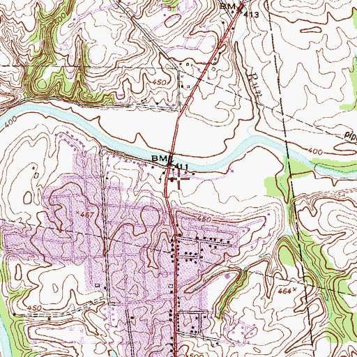Topographic Map of North Middleton Township Volunteer Fire Company 1 Station 2 - 39, PA
