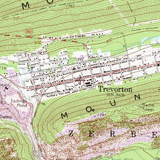 Topographic Map of Trevorton Fire Company 1, PA