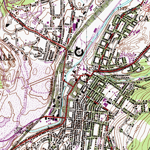 Topographic Map of Carbondale Fire Department - Mitchell Hose Company Station 51 - 1, PA