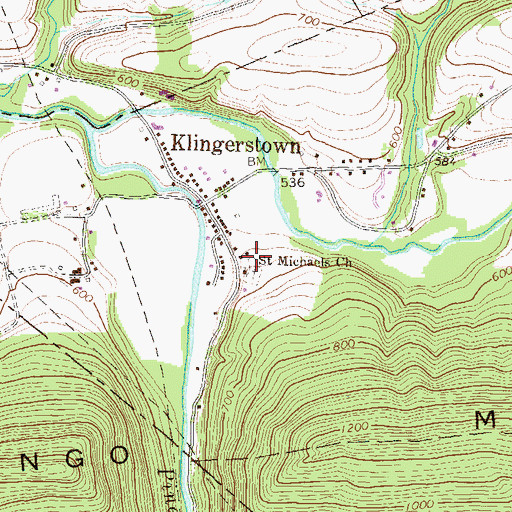 Topographic Map of Klingerstown Fire Company 1, PA