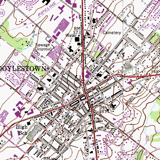 Topographic Map of Doylestown Fire Company Station 19, PA