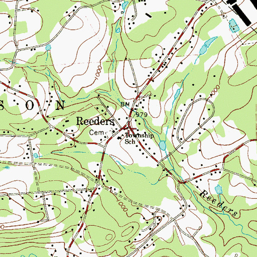 Topographic Map of Jackson Township Volunteer Fire Company Station 27, PA