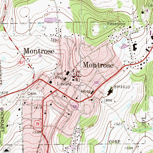 Topographic Map of United Fire Company, PA