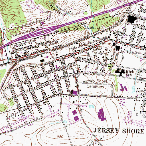 Topographic Map of Citizens Hose Company of Jersey Shore, PA