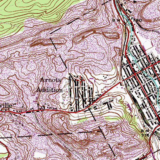 Topographic Map of West End Fire Company District 61 Station 5, PA