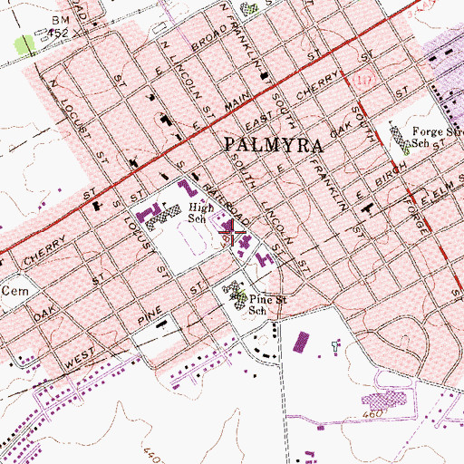 Topographic Map of Citizens Fire Company 1 Station 1, PA