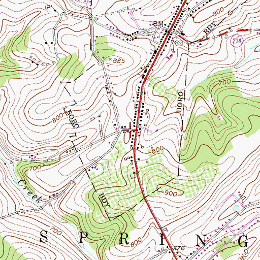 Topographic Map of Loganville Volunteer Fire Company Station 63, PA