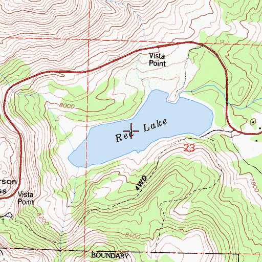 Topographic Map of Red Lake, CA