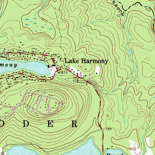 Topographic Map of Lake Harmony Volunteer Fire Company Station 17, PA