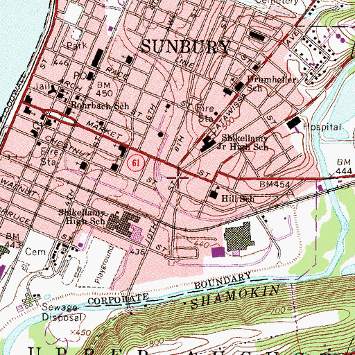 Topographic Map of Friendship Hose Company Station 5 - 5, PA