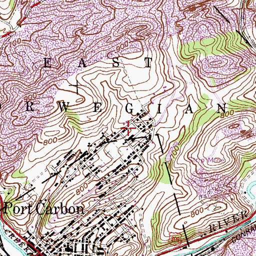 Topographic Map of American Fire Company Shoentown, PA
